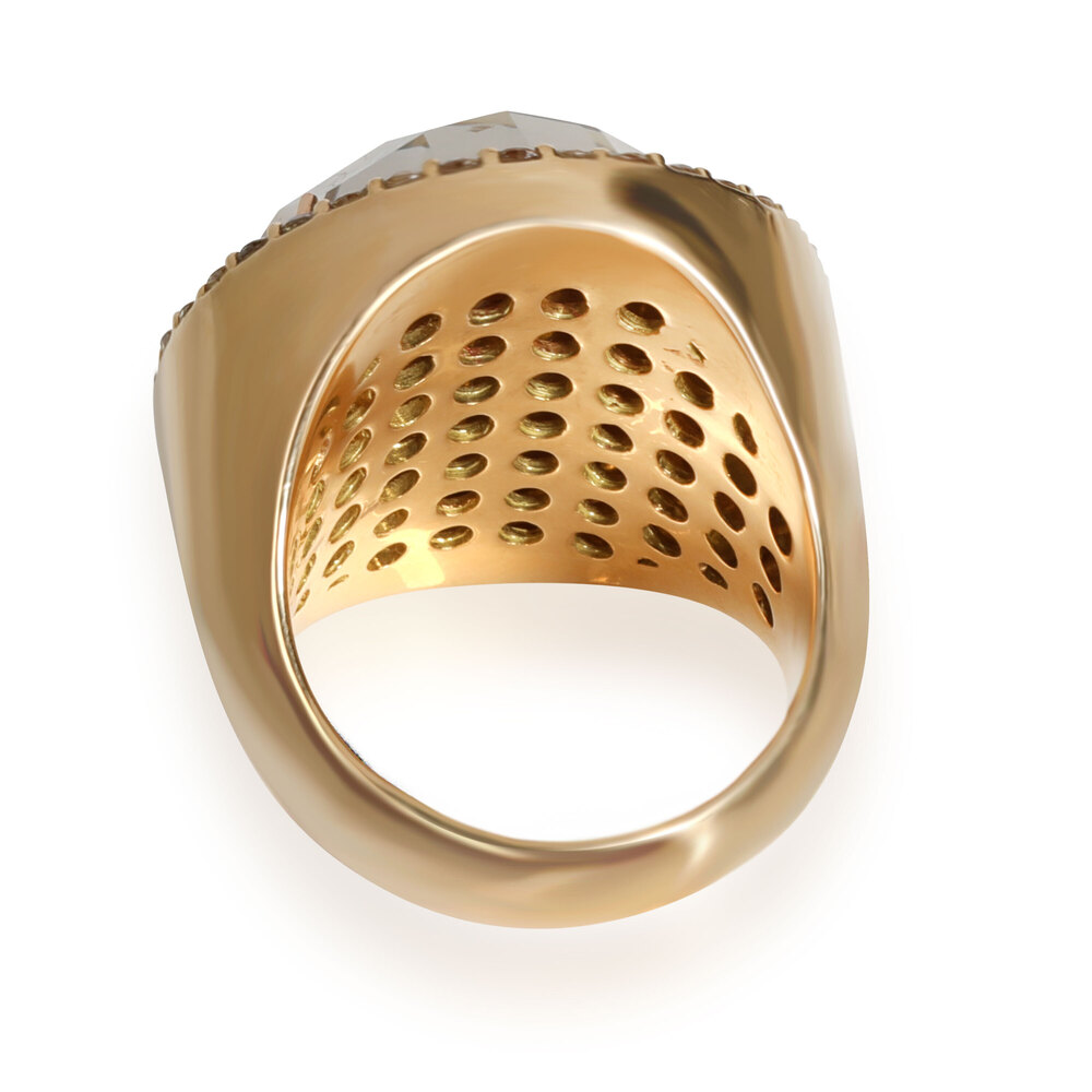 Roberto Coin Quartz Diamond Doublet Ring in 18K Yellow Gold 0.95 ctw - Picture 2 of 4